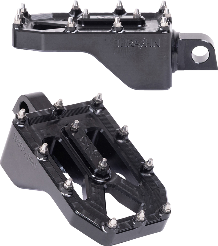 THRASHIN SUPPLY CO. Aggressor Foot Pegs - Rear - Black - HD '72-'25 TSC-2022-1-D