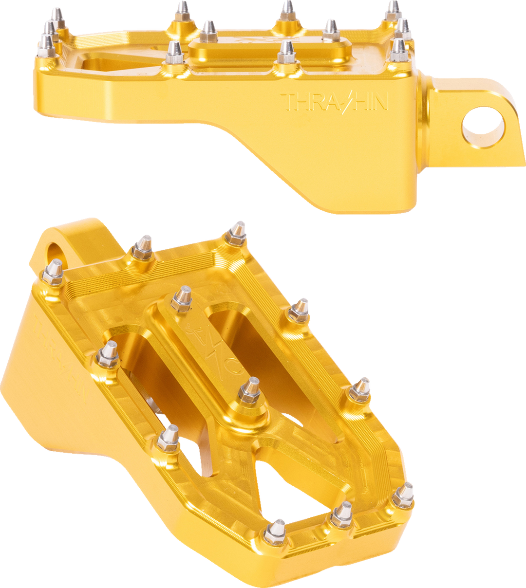 THRASHIN SUPPLY CO. Aggressor Foot Pegs - Rear - Gold - HD '72-'25 TSC-2022-5-D