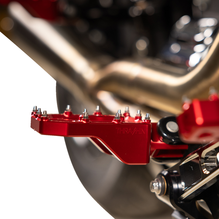 THRASHIN SUPPLY CO. Aggressor Foot Pegs - Rear- Red - HD '72-'25 TSC-2022-2-D