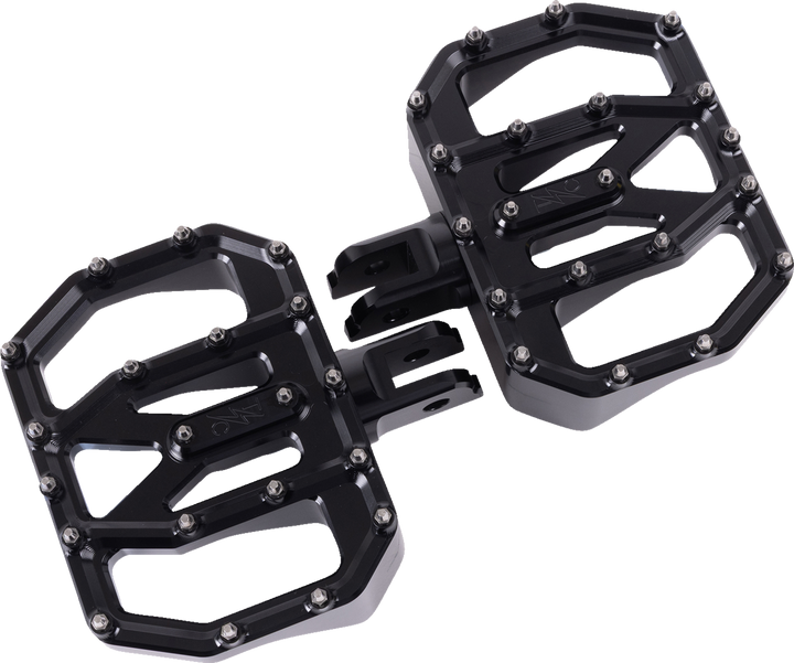 THRASHIN SUPPLY CO. Mini Aggressor Floorboards - Black - Front TSC-2031-1-SF