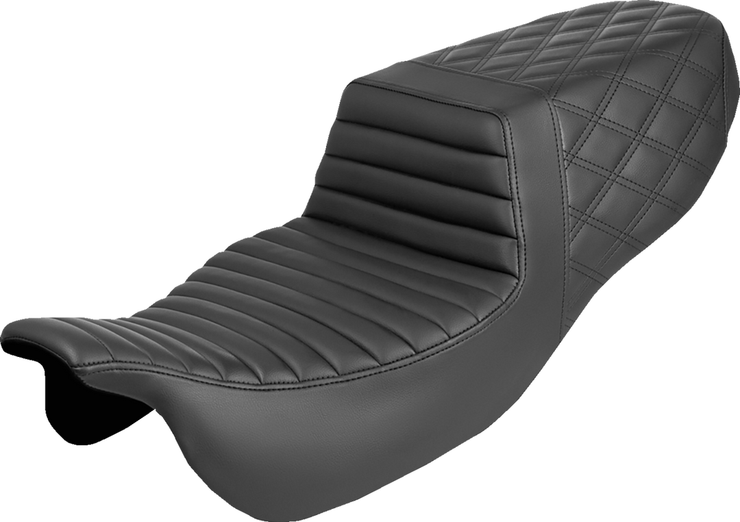 SADDLEMEN Step-Up Seat - Front Tuck-n-Roll/Rear Lattice Stitch - FLRT/FLTRT '15-'25 815-07-176