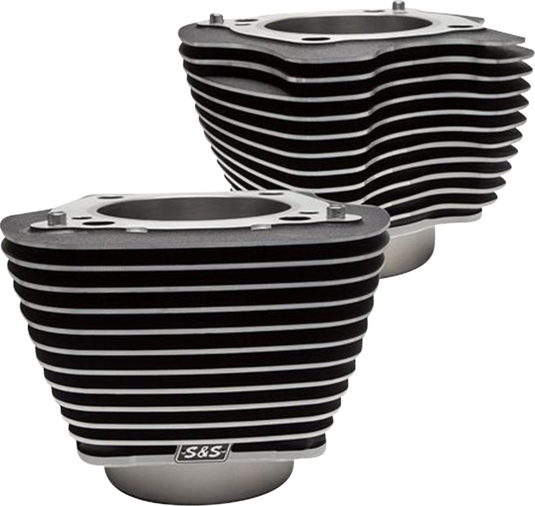 S&S CYCLE Cylinder Set - 4.25" Bore - Unhoned - Wrinkle Black w/Highlights - M8 910-0682A