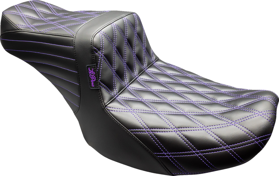 LE PERA Tailwhip Seat - Black - Double Diamond - Purple Stitch - FLT/FLH '24-'25 LV-587DD-P01