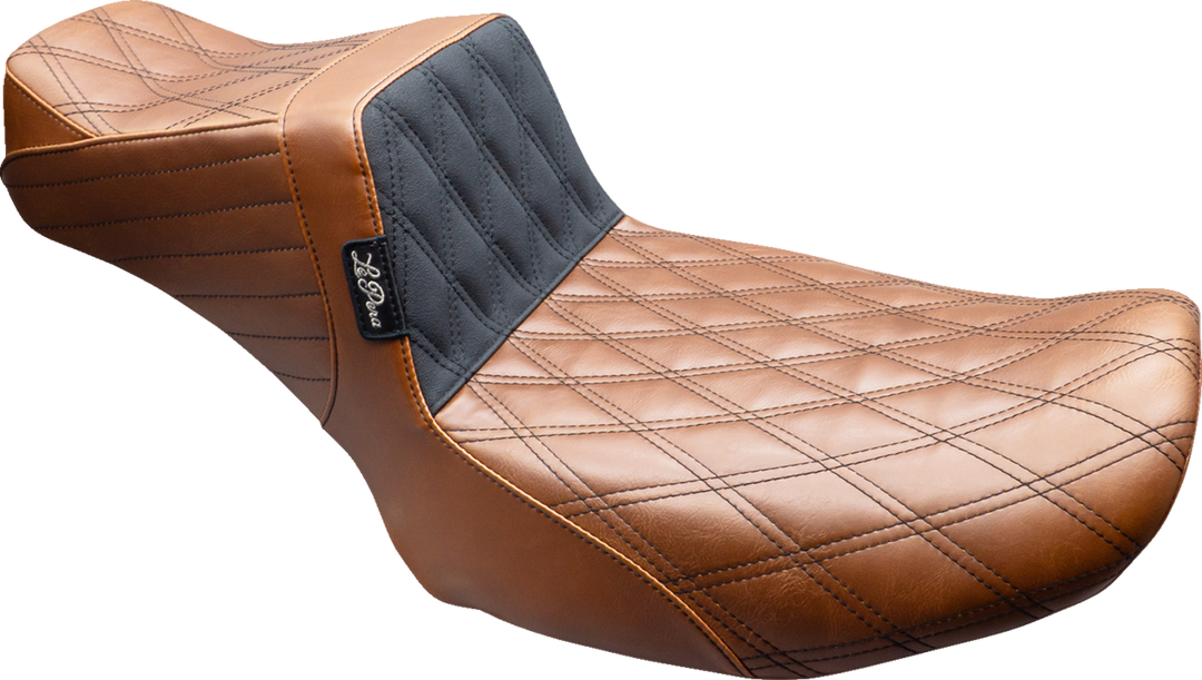 LE PERA Tailwhip Daddy Long Legs Seat - Brown - Black Double Diamond Stitch - FLT/FLH '24-'25 LV-587DLTDV01
