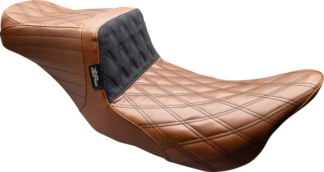 LE PERA Tailwhip Seat - Brown - Double Diamond - Black Stitch - FLT/FLH '08-'23 LK-587TDV01