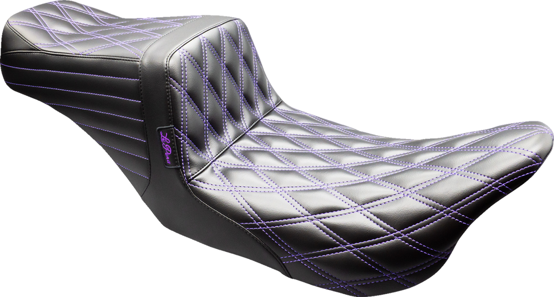LE PERA Tailwhip Seat - Black - Double Diamond - Purple Stitch - FLT/FLH '08-'23 LK-587DD-P01