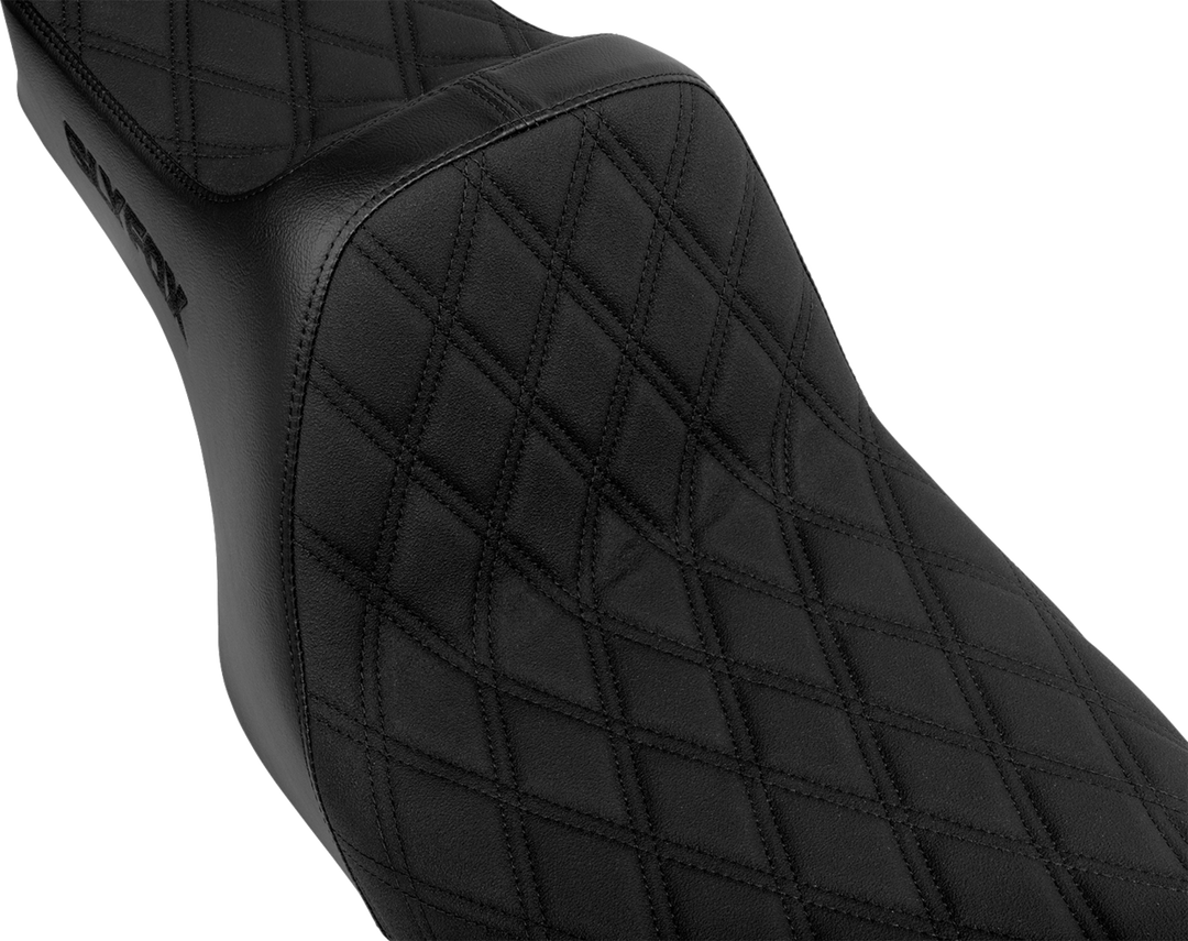 SLYFOX High Noon Seat - Double Diamond - Black Logo - Black Stitch - FLH/FLT '97-'07 4702C-SlyFox