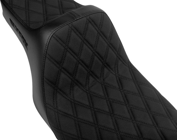SLYFOX High Noon Seat - Double Diamond - Black Logo - Black Stitch - FLH/FLT '97-'07 4702C-SlyFox