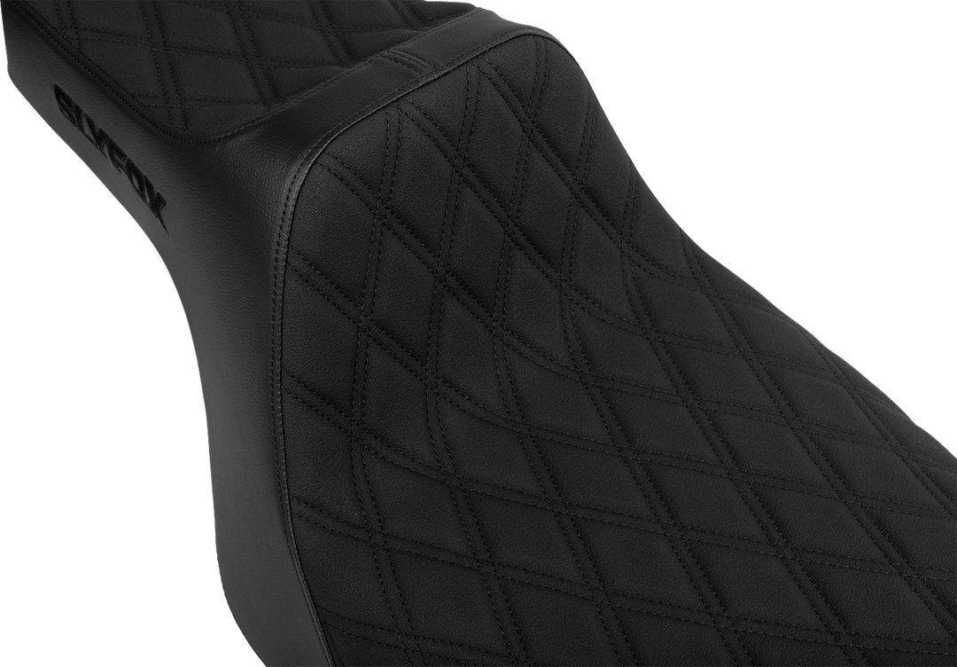 SLYFOX High Noon Seat - Double Diamond - Black Logo - Black Stitch - FLH/FLT '23-'25 4704C-SlyFox