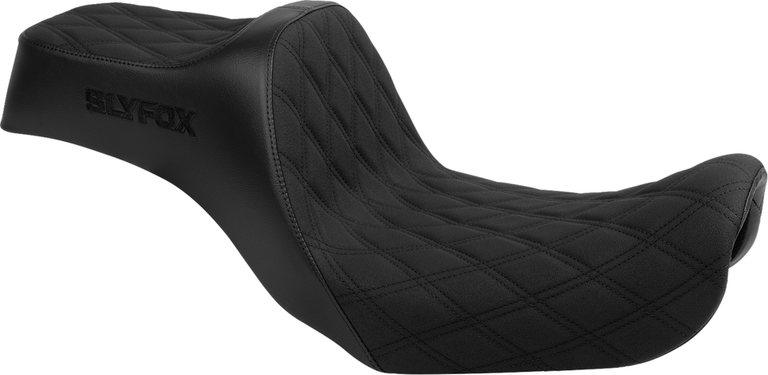SLYFOX High Noon Seat - Double Diamond - Black Logo - Black Stitch - FXD/FLD '06-'17 4694C-SlyFox