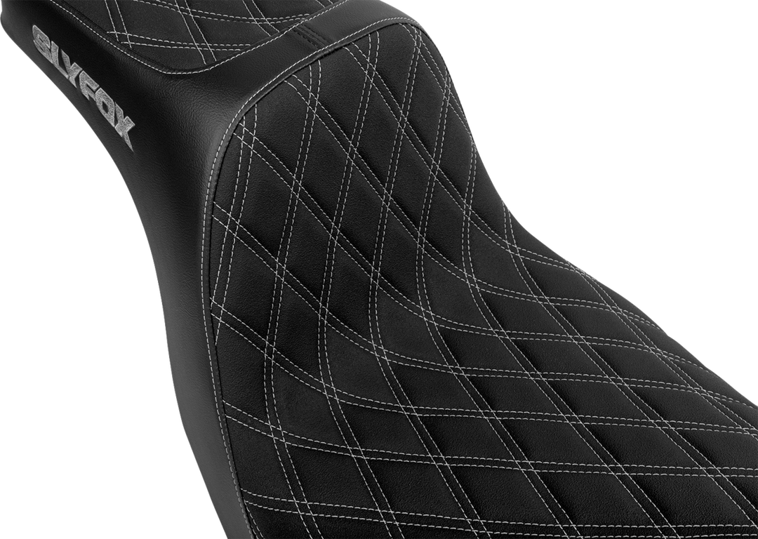 SLYFOX High Noon Seat - Double Diamond - Silver Logo - Silver Stitch - FL/FX '18-'25 4701D-SlyFox