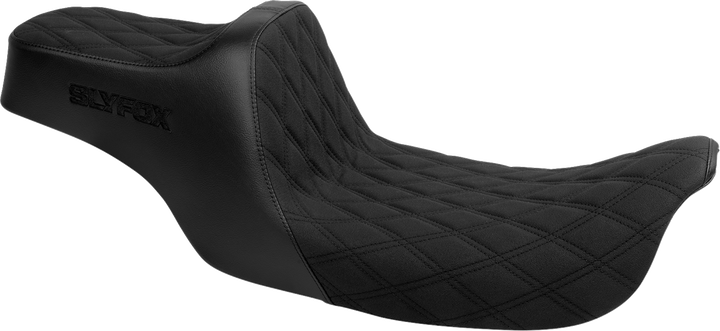 SLYFOX High Noon Seat - Double Diamond - Black Logo - Black Stitch - FXD '96-'03 4703C-SlyFox