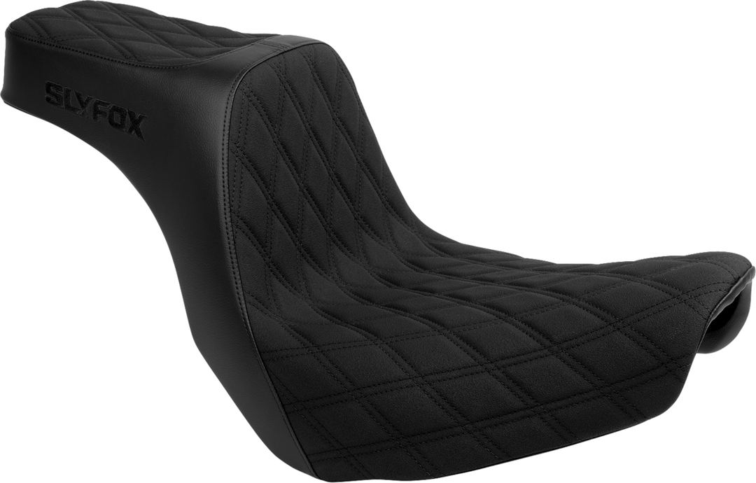 SLYFOX High Noon Seat - Double Diamond - Black Logo - Black Stitch - FL/FX '18-'25 4701C-SlyFox