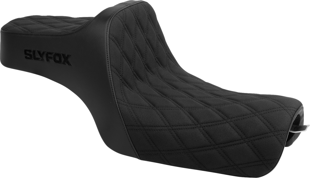 SLYFOX High Noon Seat - Double Diamond - Black Logo - Black Stitch - XL '04-'22 4709C-SlyFox