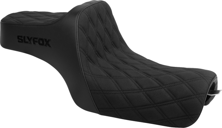 SLYFOX High Noon Seat - Double Diamond - Black Logo - Black Stitch - XL '04-'22 4709C-SlyFox