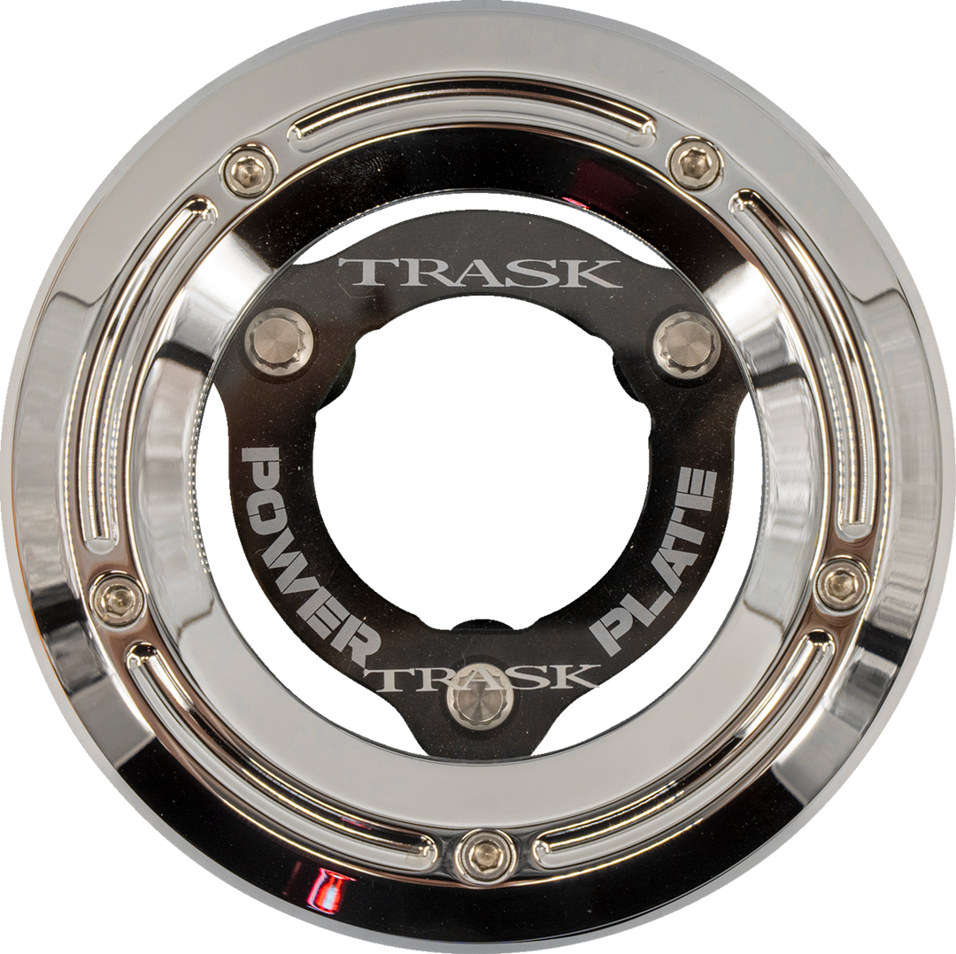 TRASK Derby Cover with Power Plate - Chrome/Black - Kit - '18-'25 Softail TM-0052-CH-BK