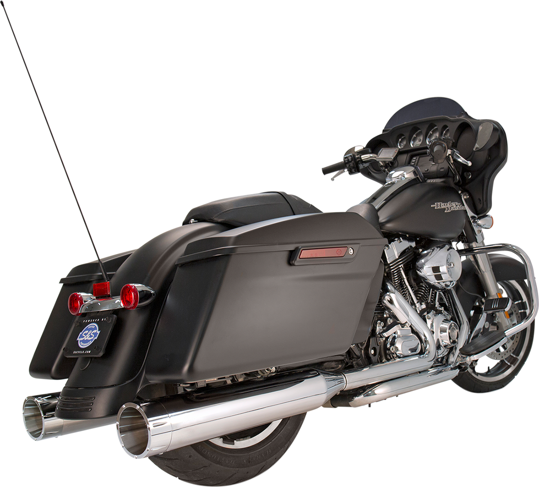 S&S CYCLE 4-1/2" MK45 Performance Mufflers - Chrome with Chrome Tracer 550-0624