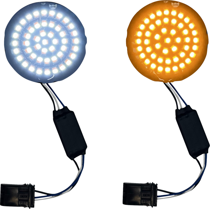 CUSTOM DYNAMICS Genesis® 4 Front Turn Signals - Amber/White GEN-4-AW-25ST