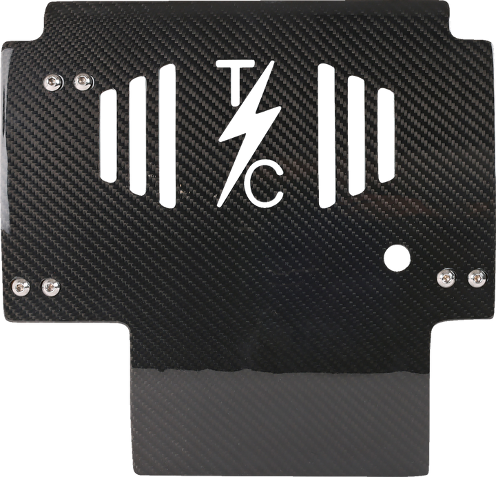 THRASHIN SUPPLY CO. Skid Plate - Carbon Fiber/Gloss - With Red Brackets - FLHX/FLTRX TSC-3034-2