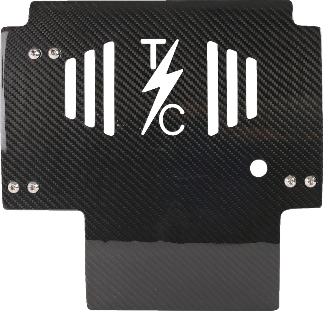 THRASHIN SUPPLY CO. Skid Plate - Carbon Fiber/Gloss - With Black Brackets - FLHX/FLTRX TSC-3034-1