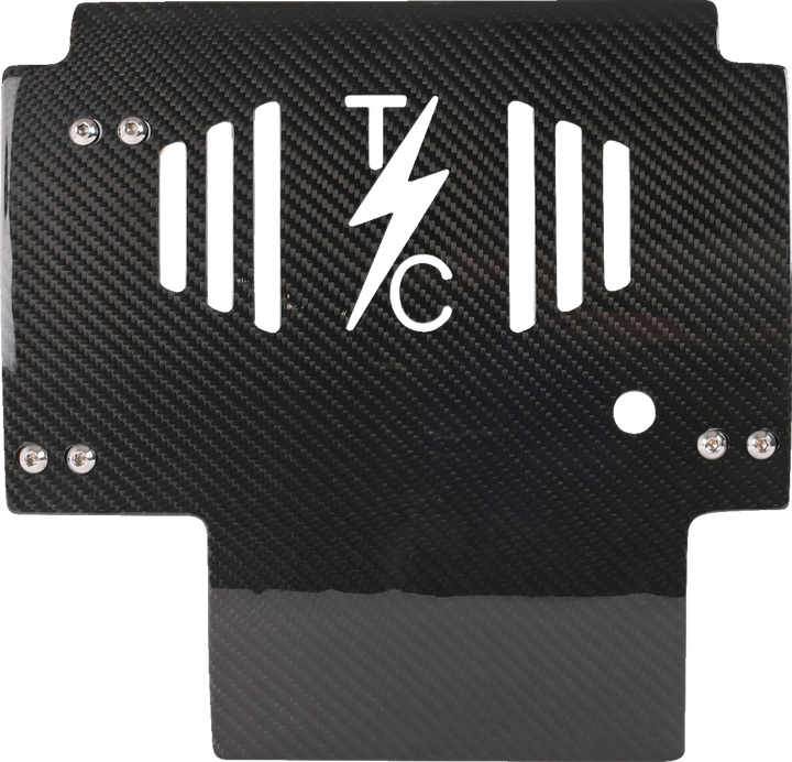 THRASHIN SUPPLY CO. Skid Plate - Carbon Fiber/Gloss - With Black Brackets - FLHX/FLTRX TSC-3034-1