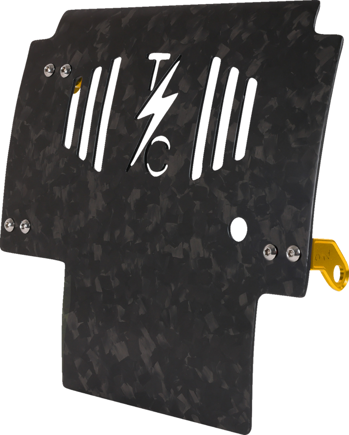 THRASHIN SUPPLY CO. Skid Plate - Carbon Fiber/Forged - With Gold Brackets - FLHX/FLTRX TSC-3035-5