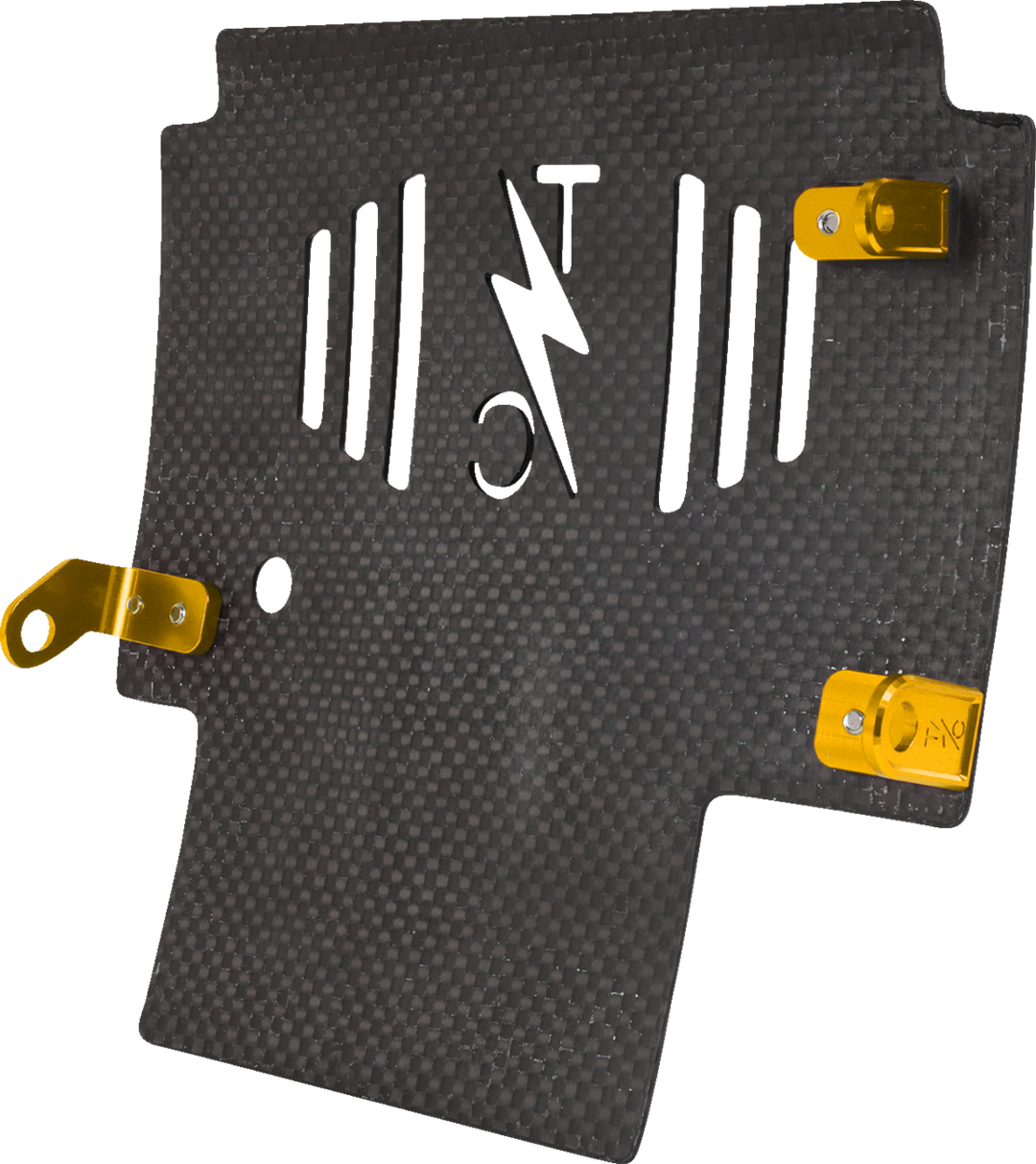 THRASHIN SUPPLY CO. Skid Plate - Carbon Fiber/Forged - With Gold Brackets - FLHX/FLTRX TSC-3035-5