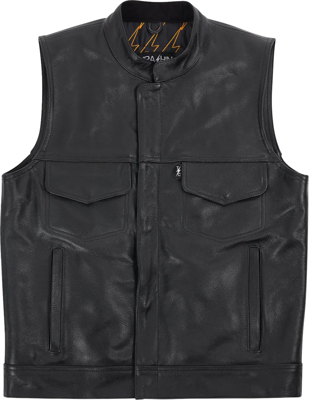 THRASHIN SUPPLY CO. Mulholland Leather Riding Vest - Black - 2XL TMJ-14-12