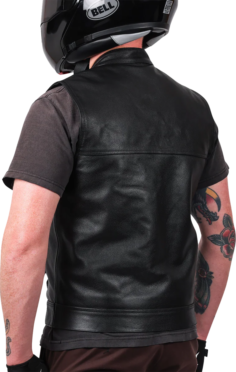 THRASHIN SUPPLY CO. Mulholland Leather Riding Vest - Black - 2XL TMJ-14-12