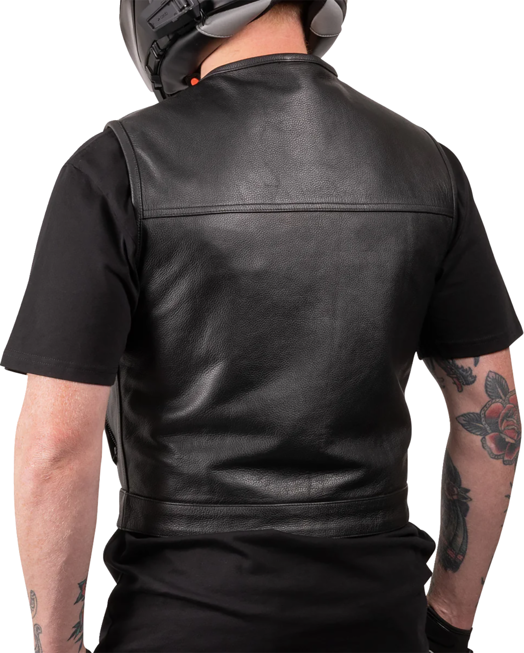 THRASHIN SUPPLY CO. Encinal Leather Shorty Riding Vest - Black - 2XL TMJ-17-12