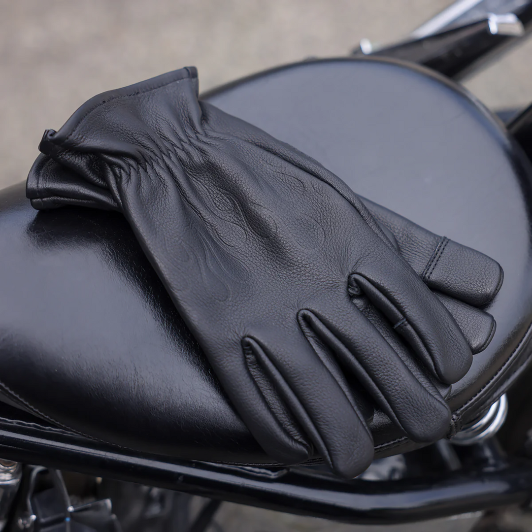 THRASHIN SUPPLY CO. Roper Leather Gloves - Black - XL TRG-01-11