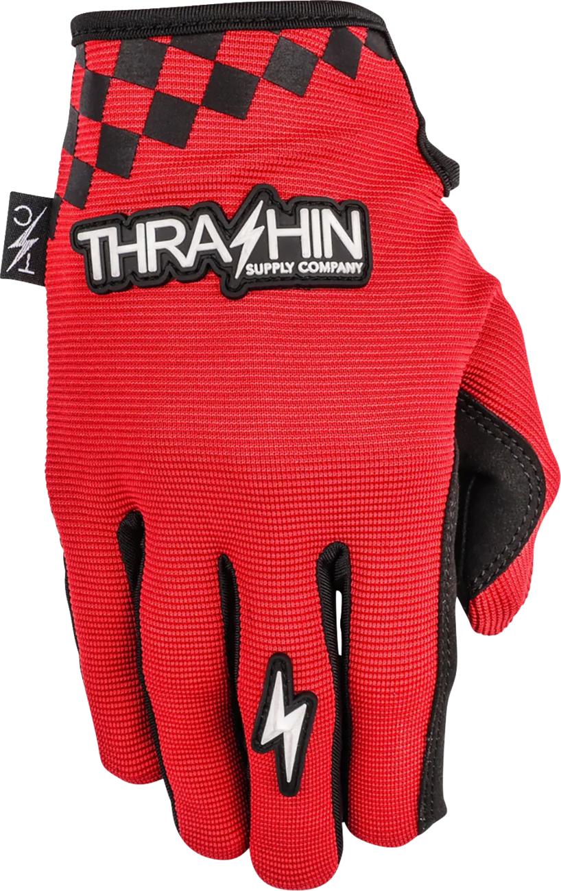 THRASHIN SUPPLY CO. Go Fast Stealth Gloves - Red - Large SV1-18-10