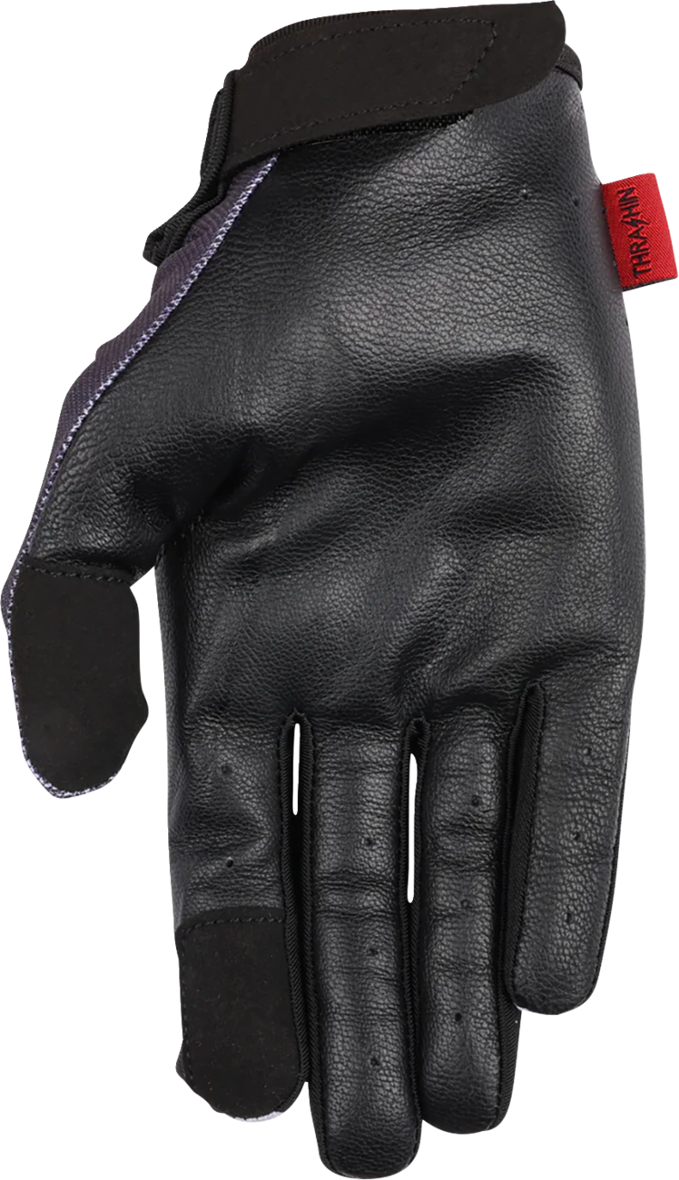 THRASHIN SUPPLY CO. Stealth Leather Palm Flame Gloves - Gray - XL SV1-22-11