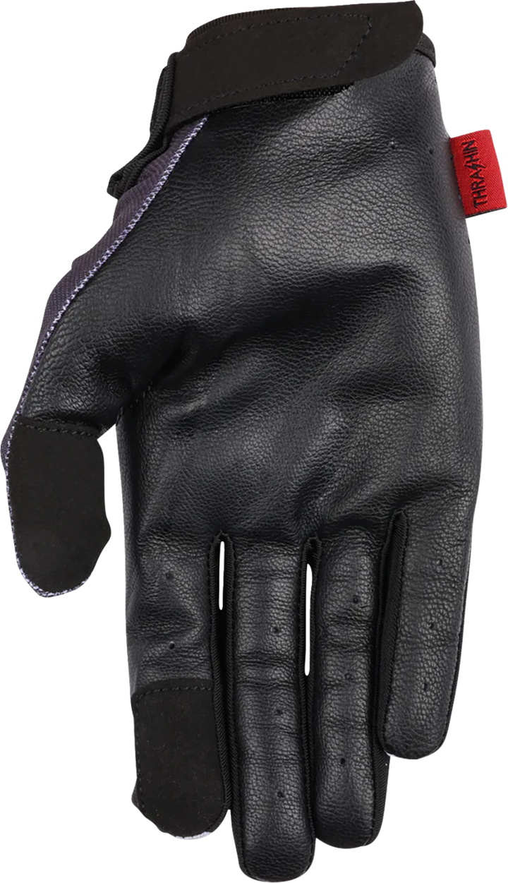 THRASHIN SUPPLY CO. Stealth Leather Palm Flame Gloves - Gray - XL SV1-22-11