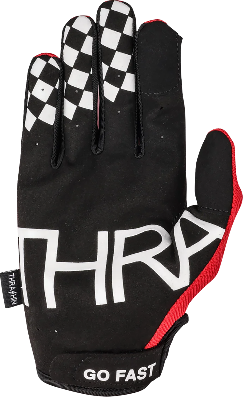 THRASHIN SUPPLY CO. Go Fast Stealth Gloves - Red - Medium SV1-18-09