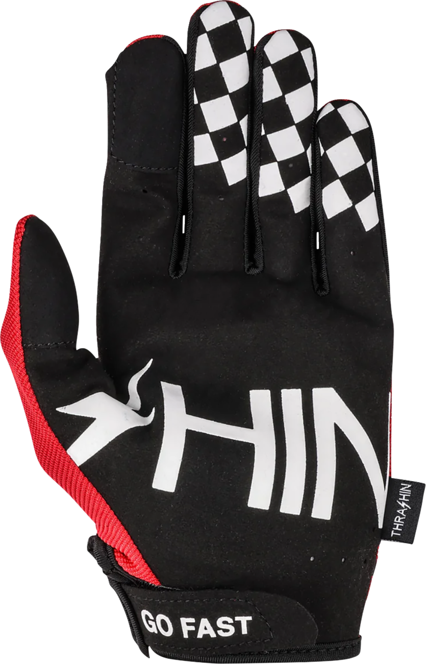 THRASHIN SUPPLY CO. Go Fast Stealth Gloves - Red - 2XL SV1-18-12