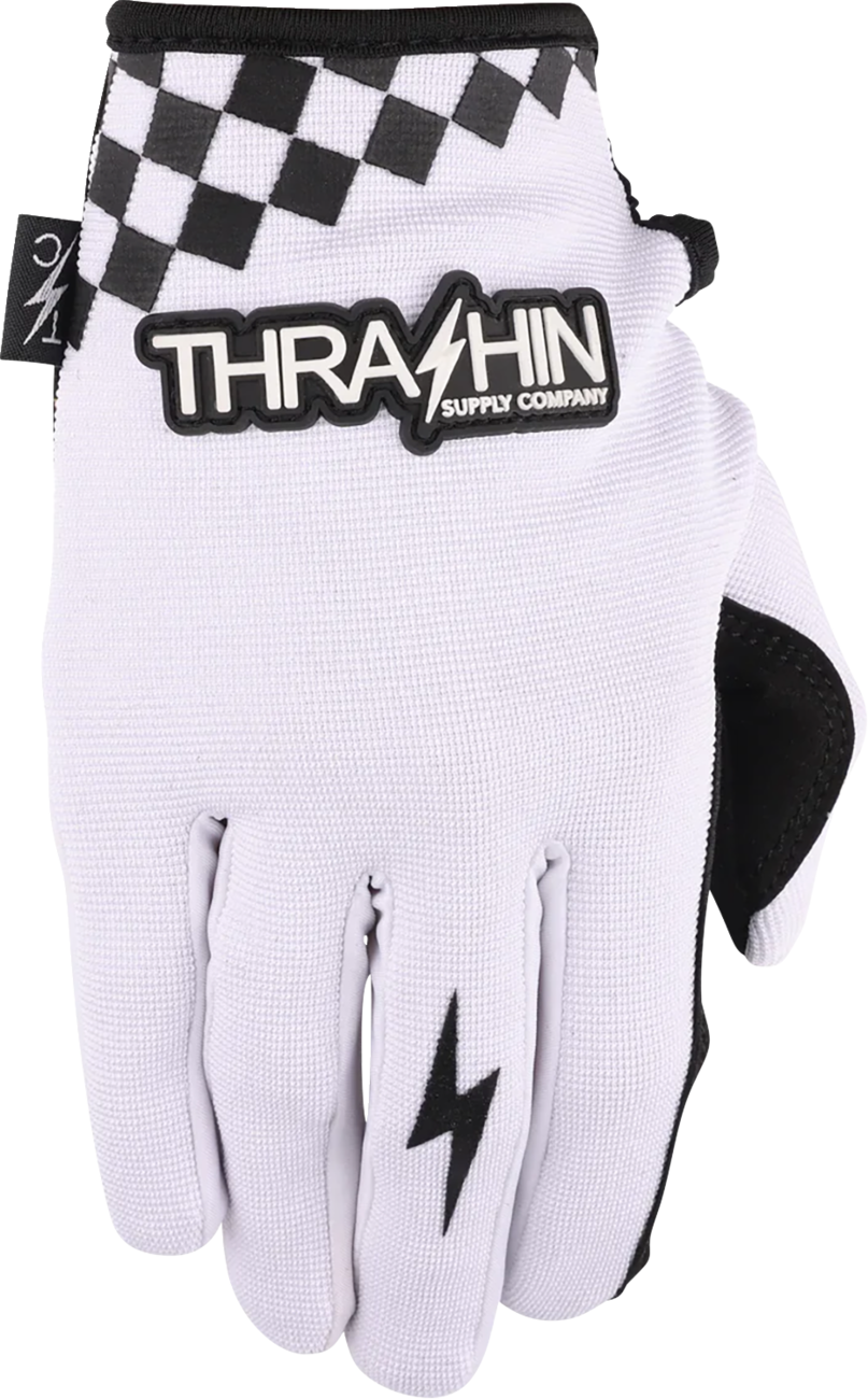 THRASHIN SUPPLY CO. Go Fast Stealth Gloves - White - Medium SV1-10-09