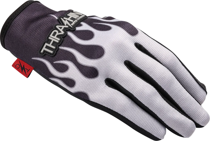 THRASHIN SUPPLY CO. Stealth Leather Palm Flame Gloves - Gray - 2XL SV1-22-12