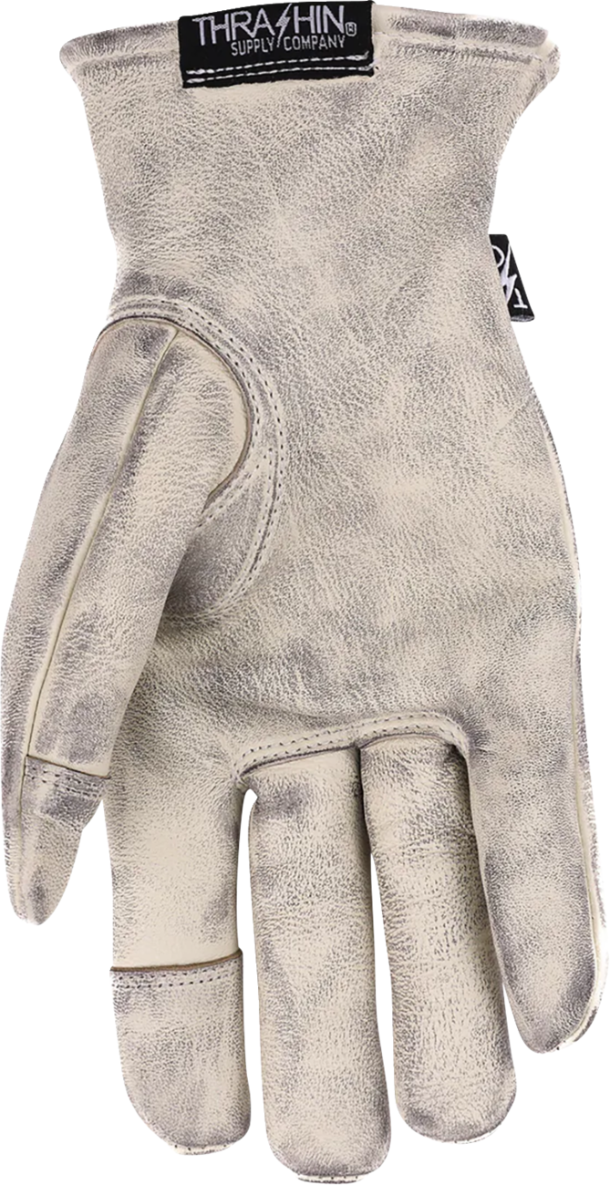 THRASHIN SUPPLY CO. Roper Leather Gloves - Bone White - Medium TRG-00-09