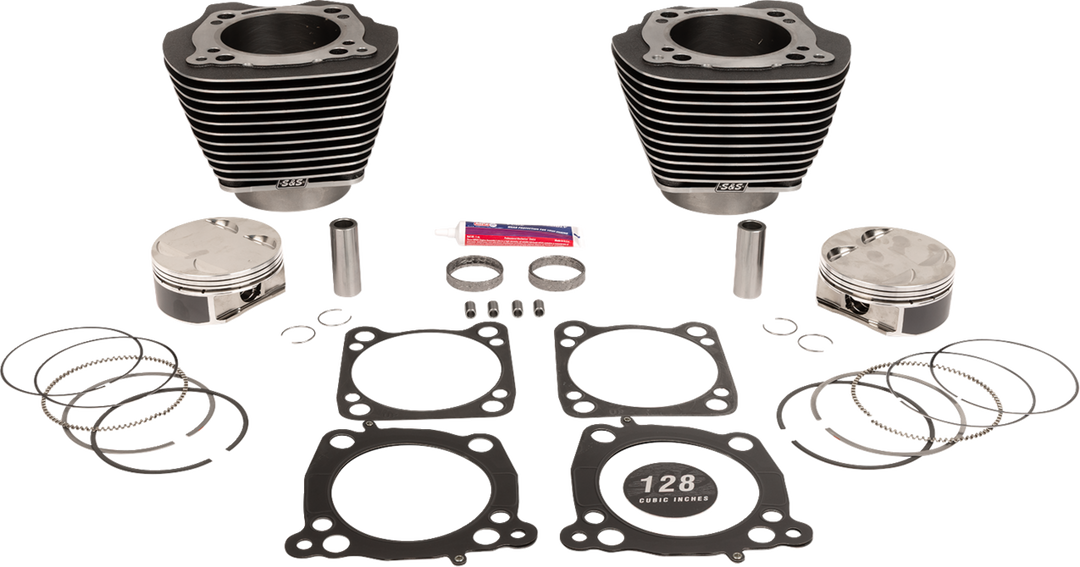 S&S CYCLE Cylinder Kit - 4.500" Stroke - Black Granite w/Highlights - M8 910-0733A