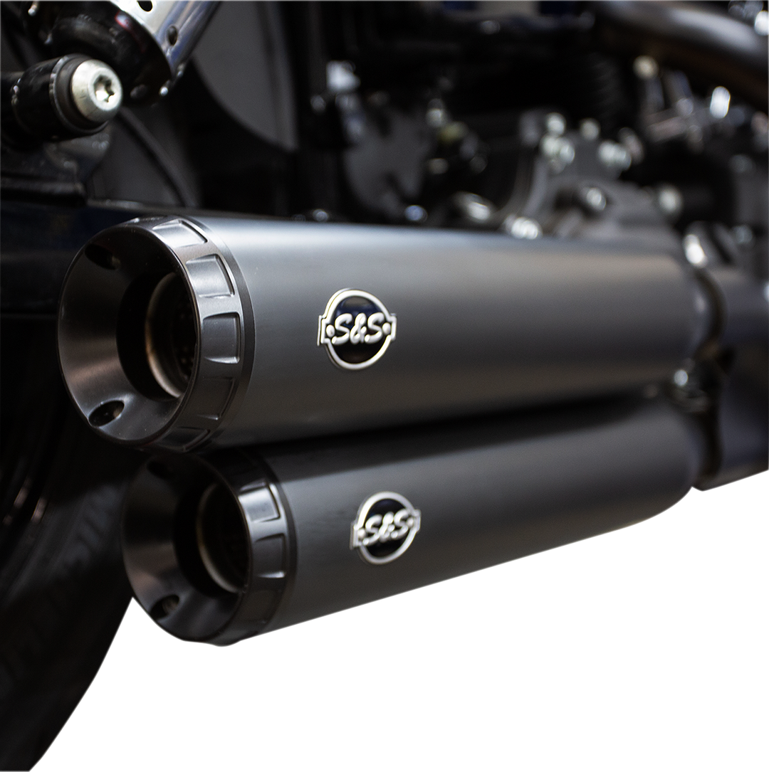 S&S CYCLE Grand National Slip-On Mufflers - Guardian Black - FXDF 550-0725