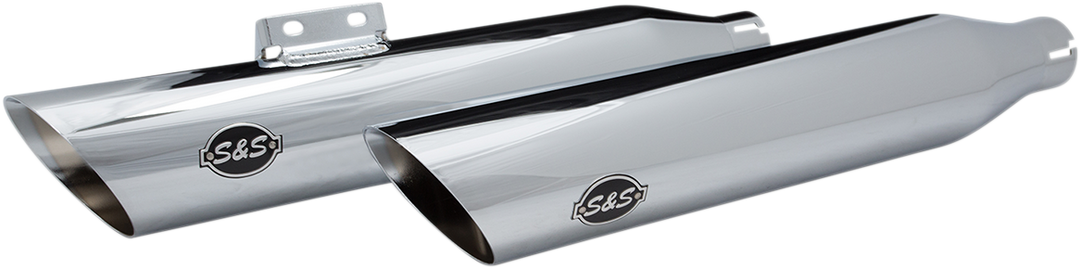 S&S CYCLE Slash-Cut Slip-On Mufflers - Race - Chrome - FLFB 550-0736