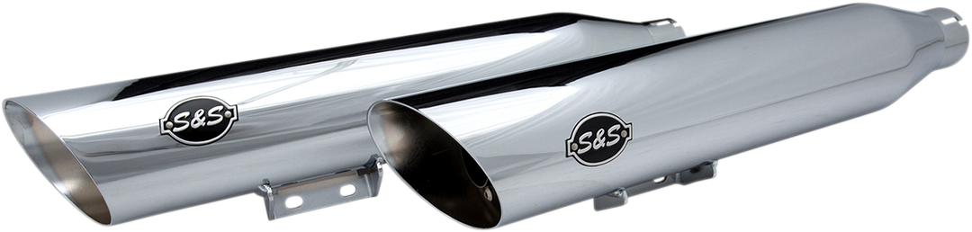 S&S CYCLE Slash-Cut Slip-On Mufflers - Race - Chrome - FLHC 550-0739