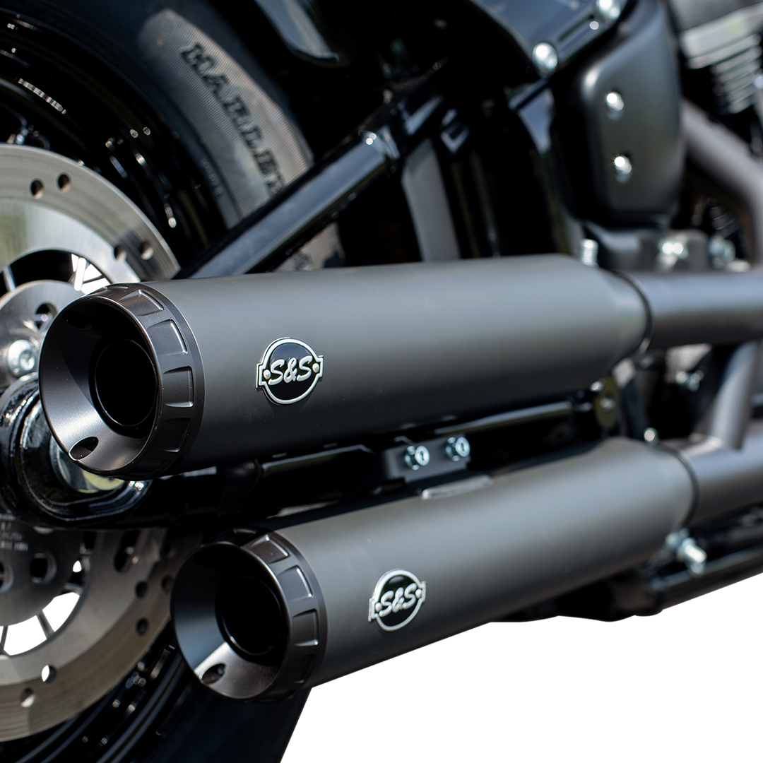 S&S CYCLE Grand National Slip-On Mufflers - Race - Black Ceramic - M8 Softail 550-0737