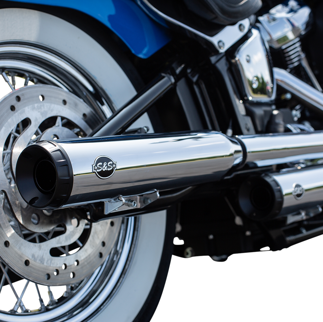 S&S CYCLE Grand National Slip-On Mufflers - Race - Chrome - FLHC/FLDE 550-0740