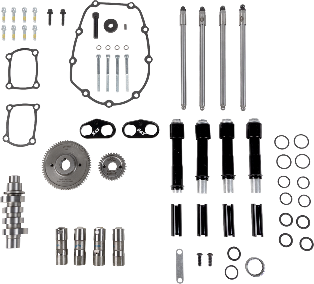 S&S CYCLE Camshaft Kit - 496 Gear Drive - Black Pushrod Tubes - M8 310-1412