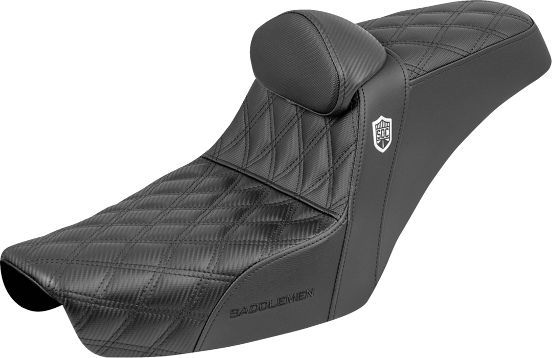 SADDLEMEN Step-Up Seat - Gripper - Black - with Backrest - FXD '96-'03 SC89604DB0