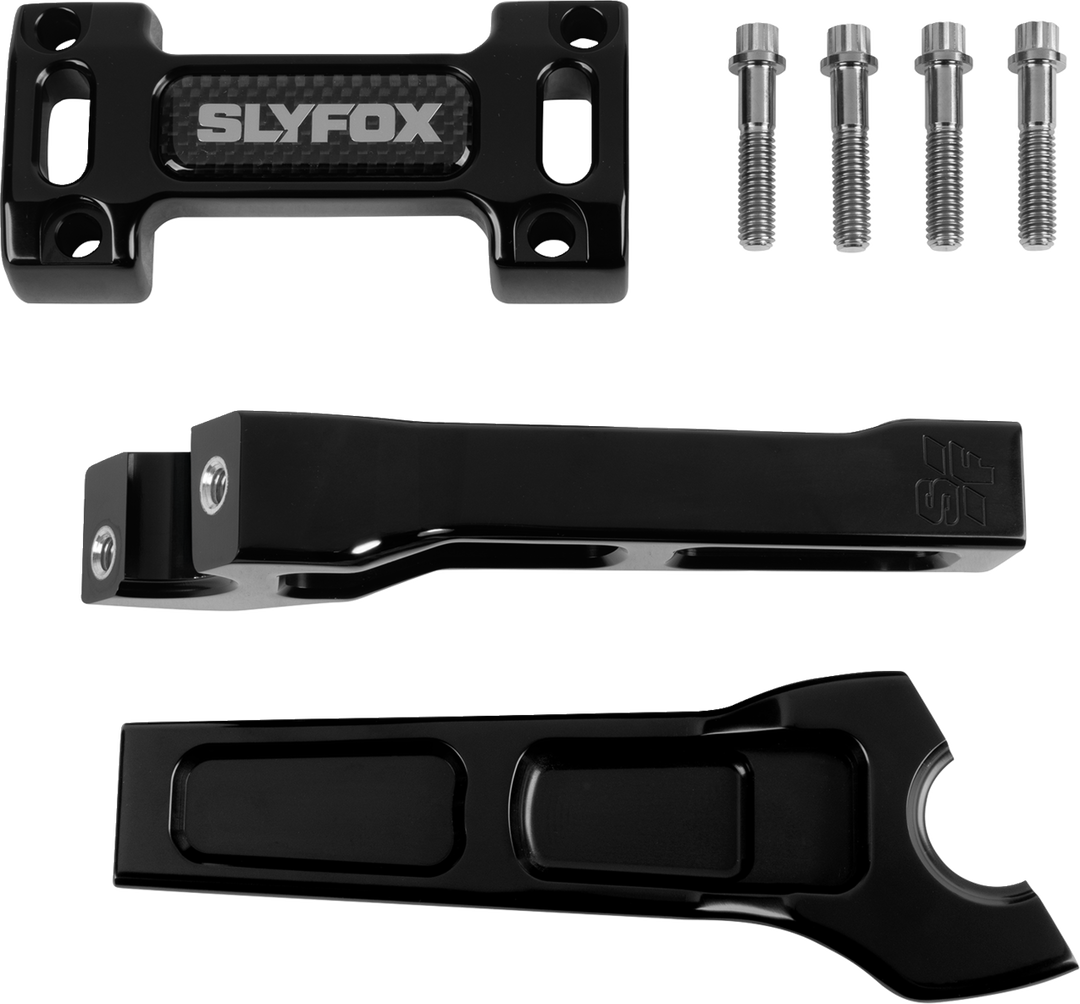 SLYFOX Handlebar Riser Kit - Straight - 1" Clamping - 6" Rise - Black SF-1001-06-B