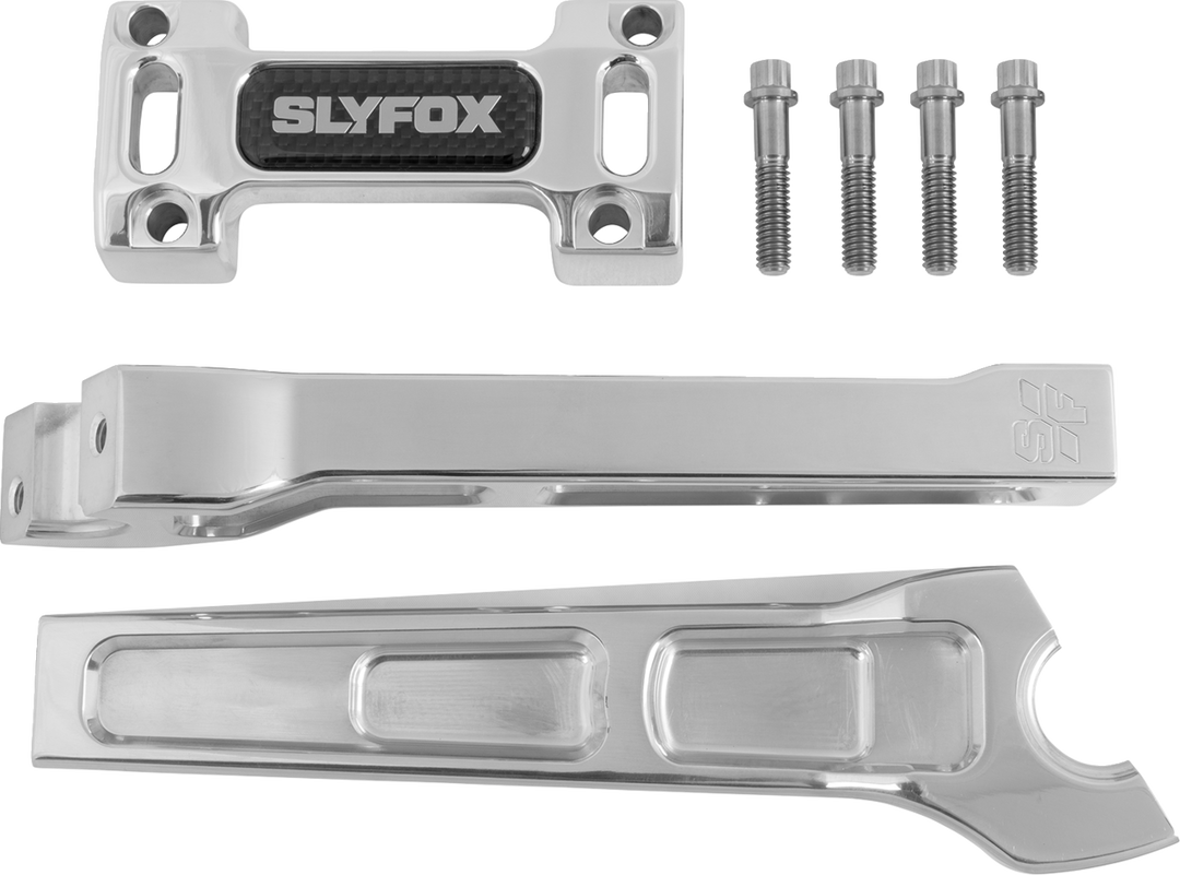 SLYFOX Handlebar Riser Kit - Straight - 1" Clamping - 8" Rise - Raw SF-1001-08-R