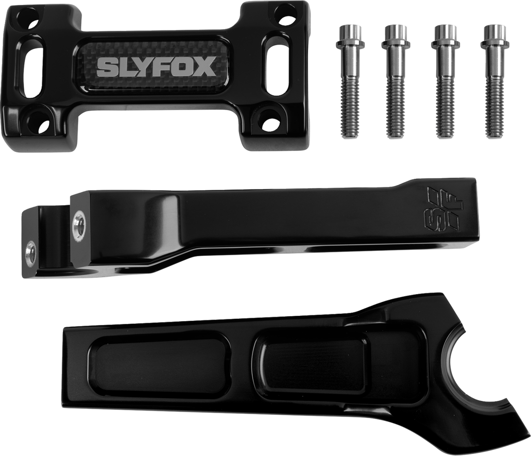 SLYFOX Handlebar Riser Kit - Straight - 1-1/8" Clamping - 6" Rise - Black SF-1003-06-B